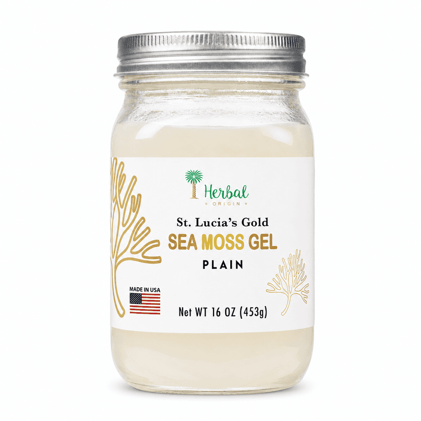 St. Lucia's Golden Sea Moss Gel Plain | 16 Fl Oz.